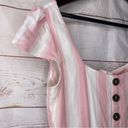 Trixxi  • Midi Dress • Striped • White Pink • Medium • Buttons • Sleeveless Photo 4