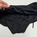 Victoria's Secret  Solid Black Ruched Skirted Tie Side Bikini Bottom Size Large Photo 2