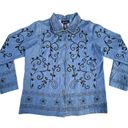 Denim & Co Vintage Floral Embroidered  Button Up Jacket Photo 0