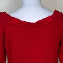 Treasure & Bond  Wide Neck On/Off Shoulder Red Sweatshirt Photo 8