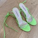 Boohoo  Skinny Strap Wrap Up Stiletto Heels in Lime Green Size 6 Photo 2