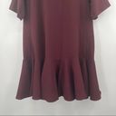 French Connection  Dress Maroon Swing Flutter Hem Burgundy Cocktail Size US6 Photo 6