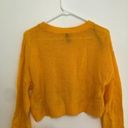 Divided  H&M Solid Mustard Golden Open Weave Semi Sheer Crew Neck Sweater Small S Photo 9