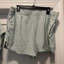 Free Assembly Green Terry Cloth Set Collar V Neck Top Elastic Waist Shorts XL Photo 5