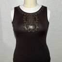 AB Studio | Brass Beaded Brown Tank Top Photo 8