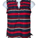 Tommy Hilfiger  Red White & Blue Striped Patriotic Sleeveless Blouse Size Medium Photo 10