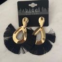 Nicole Miller New  Gold & Black Fringe Boho Earrings Photo 0