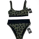 DKNY  Swim Top & High Waist Leopard Print Green 2 PC Set NEW Small / Medium NWT Photo 0