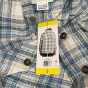 Boston Traders  Women's White and Blue Plaid Shacket Shirt Jacket Photo 10