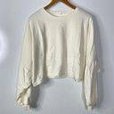 Oak + Fort  Cream Balloon Sleeves Cropped Sweatshirt Size Large Photo 0