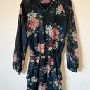 Yumi Kim Falling in Love Class Act Black Floral Long Sleeve Mini Dress M Photo 6