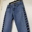 Veronica Beard  Ines Girlfriend Lace Up High Rise denim jeans stone blue Size 26 Photo 3