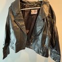 Leather Jacket With Fringe Black Photo 1