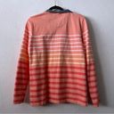 L.L.Bean  Women’s Cotton Striped Rugby Shirt, Orange Ombre, M Photo 1