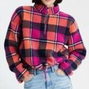 American Eagle  3/4 plaid sherpa pullover size xs NWOT Photo 1