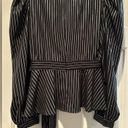 fab'rik NWT Fab’rik black with silver stripe wrap blouse 
Size S Puff long sleeve Photo 4