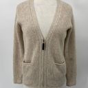 Michael Kors Michael  Cashmere Cardigan Zip Front V Neck Pockets Beige Womens XS Photo 0