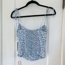 Reformation  | NWT Lupe Cami Tie Tank Top in Floral Azzurro Blue Photo 3