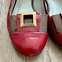 Salvatore Ferragamo Red Leather Flat Shoes Size 7 B Photo 7