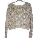 The Moon  & Madison Crop Chunky Open Knit Boat Neck Sweater Pullover Tan Size Small Photo 9