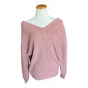 Zenana Outfitters Womens Blush Oversized Crocheted Wide-neck Sweater - Sz S Photo 1