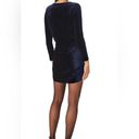 MISA Los Angeles Misa Navy Blue Velvet Ophelie Sheath 3/4 Sleeve Cocktail Mini Women Small Dress Photo 13