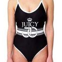 Juicy Couture  Logo Placement Black/White One Piece Swimsuit Sz M Photo 0