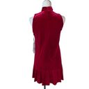 Calvin Klein COPY - NWT  Red Velvet Mock Neck Tired Dress SZ-6 Photo 3