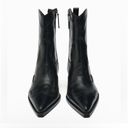 ZARA NWT  WOMEN HEELED LEATHER COWBOY ANKLE BOOTS ELASTIC GORING Size 8 Photo 1