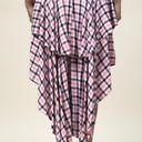 Coral Plaid High Low Skirt Pink Photo 1