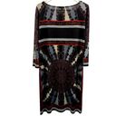 Tiana B  Brand Starburst Tunic Pullover Dress Black Burgundy Gray Women’s Medium Photo 3