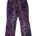  Platinum Denim Crop Jeans Paisley Print Purple Sz 12 Stretch Chicos 2 Photo 0