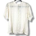 Mango  MNG Cream Lace Semi-sheer Ruffles Top Blouse  Size S Photo 0