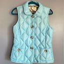 Talbots Talbot’s Quilted Ladies Button‎ Down Puffer Down Filled Vest in Aqua Sz S Photo 0