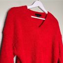 Sanctuary Women’s Fuzzy V Neck Long Sleeve Sweater in Red Size XS Photo 5