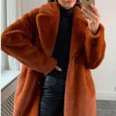 Sam Edelman  FAUX FUR COAT IN COGNAC, SIZE L, NEW WITHOUT TAG MSRP $220 Photo 3