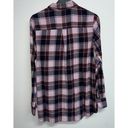 Old Navy  The Tunic Flannel  Shirt Womens Size M Pink Maroon Navy Blue Plaid L/S Photo 2