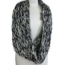 infinity Eyeful Knit  Scarf Black Gray +- 15" Wide x 50" Long NWT Photo 0