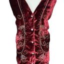 White Stag Vintage 90’s Y2K  Maroon and Black Velvet Embroidered Vest 18/20 Photo 0