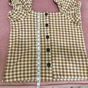 Madewell  Gingham Jacquard Square-Neck Puff Sleeve Top Size Small Photo 10