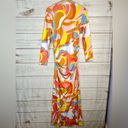 Boston Proper Long Sleeve Cutout Maci Dress Sequins Colorful Printed Size XS Photo 2