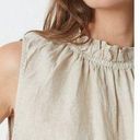 Velvet By Graham And Spencer  Nova Linen Tank Ruffled Neck in Tan Women's XS Photo 1