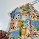 Cynthia Rowley Women's  Greek Island Painting Linen Crop Shirt Size XL EUC #0456 Photo 2