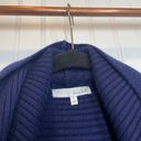 Honey Belle  Women’s Navy Blue Ribbed knit Hooded Pocket Cardigan Size L Photo 1