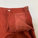 Loft  Rust Canvas High Rise Pleated Wide Leg Trouser Pant 4 Photo 2