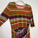 Betsey Johnson Betsy Johnson Y2K 90s Style Striped Ruched Scoop Neck Retro Dress Photo 1