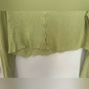 Tommy Bahama  green silk blend raw hem cropped cardigan L 70% silk 30% cotton Photo 7