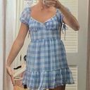 Blue and White Gingham Dress Multiple Photo 2