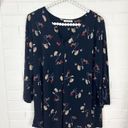 Stitch Fix  Beacon Navy Blue Floral Print Tab Sleeve Stretchy Top Size 1X Photo 1