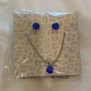 EFFY sapphire blue stone and silver tone chain necklace and earrings set Photo 0